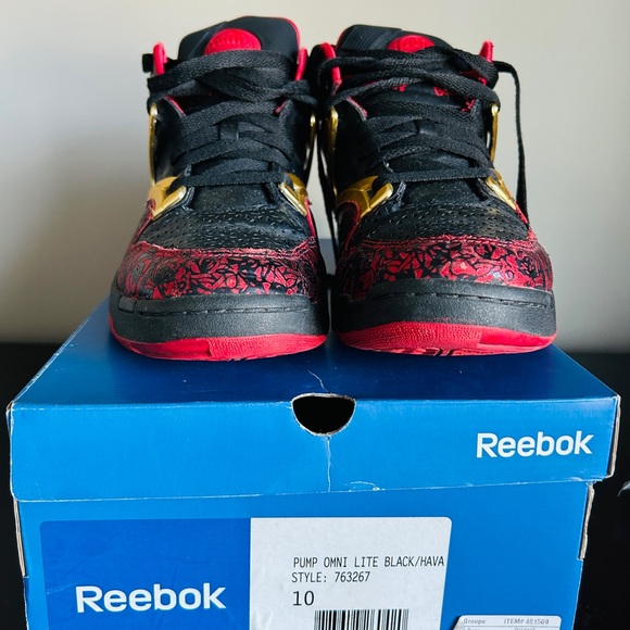 Reebok The Pump Omni Lite Sneakers: Year of the Ox Red Black Gold Men’s Size 10 - Picture 5 of 11